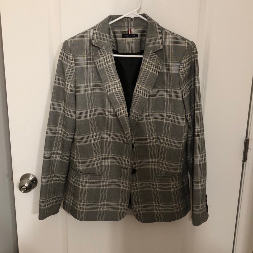 Tommy Hilfiger gray plaid blazer
